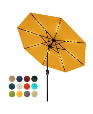 9Feet Outdoor Patio Market Umbrella, Tilt And Crank, 8 Sturdy Ribs, Waterproof UV-Resistant Shade For Pool, Deck, Backyard