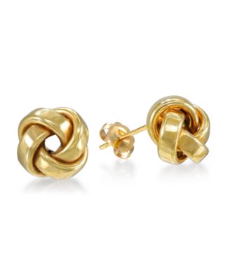Italian Gold Love Knot Stud Earrings in 14k Gold or White Gold 