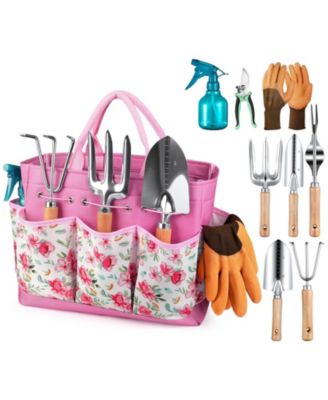 Heavy Duty Gardening Tool Set Rust-Resistant Storage Tote