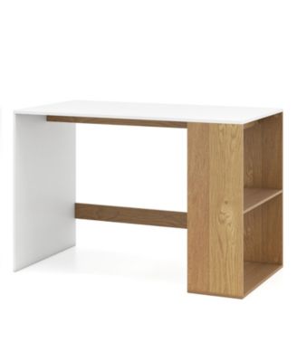 Wooden Computer Desk with Bookshelf for Small Spaces