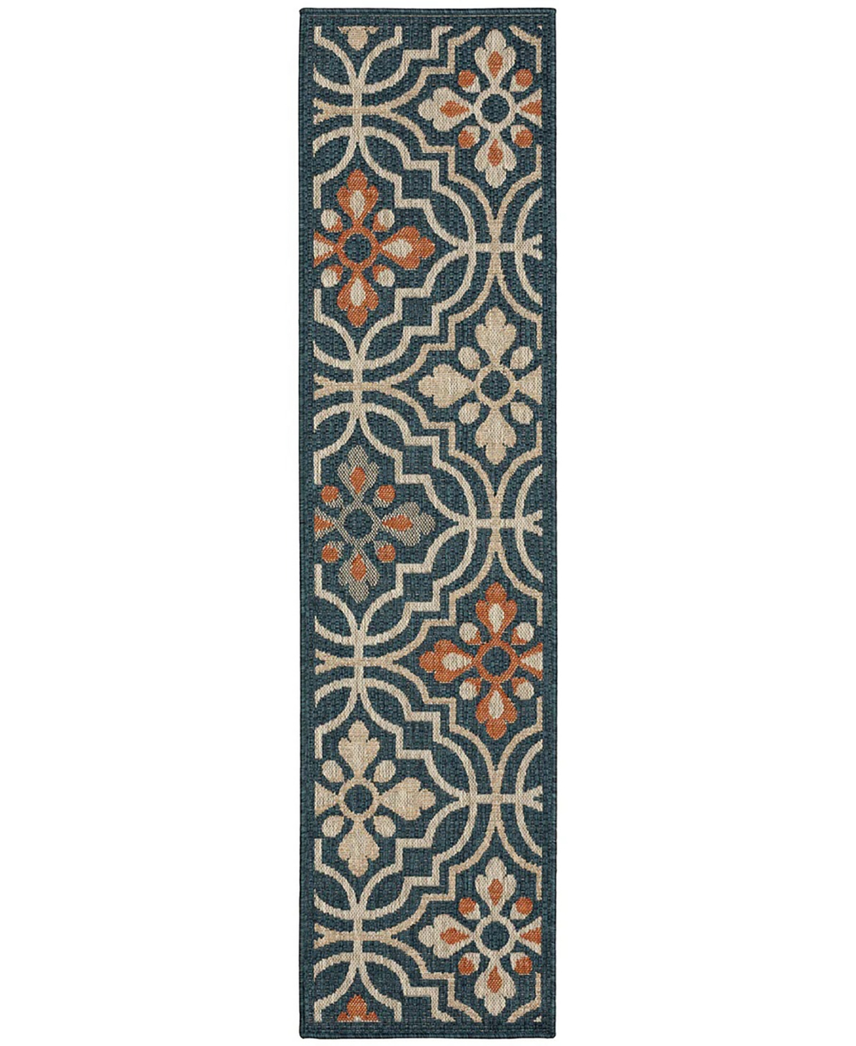 Oriental Weavers Latitude LAT08 Blue 1'10" x 7'6" Runner Rug
