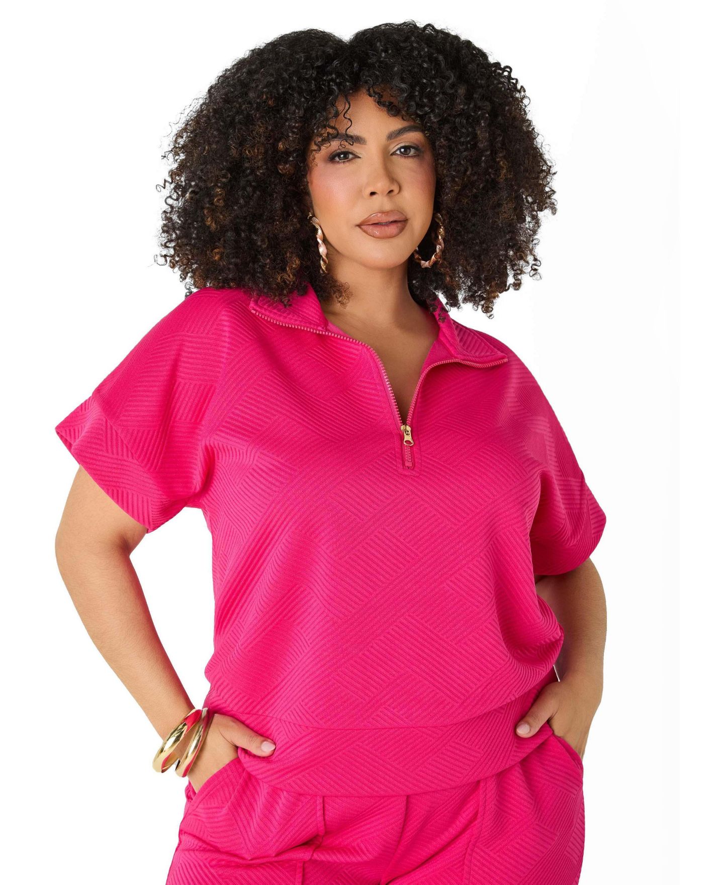 Женский свитер Ashley Stewart Plus Size Ribbed Athletic Knit Pullover — фото 1