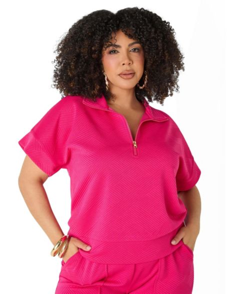 Женские свитеры Ashley Stewart Plus Size Women's Ribbed Athletic Knit Pullover