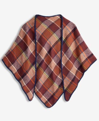 Women's Overscale Plaid Woven Triangle Scarf