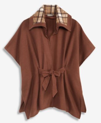 Women's Oversized-Collar Belted Topper