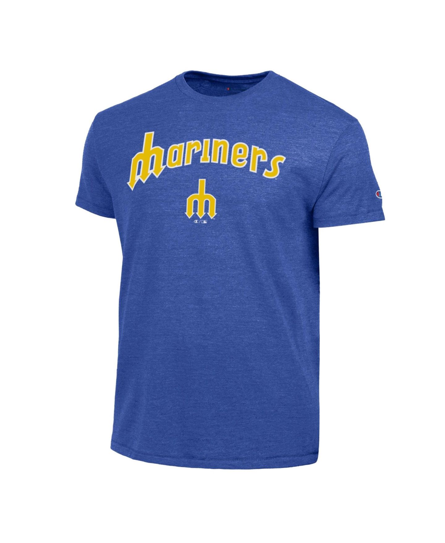 Мужская футболка Champion Royal Seattle Mariners Cooperstown Wordmark Lockup Tri-Blend — фото 3