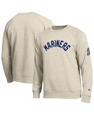 Men's Oatmeal Seattle Mariners All-Star Soft Felt Raglan Sweatshirt