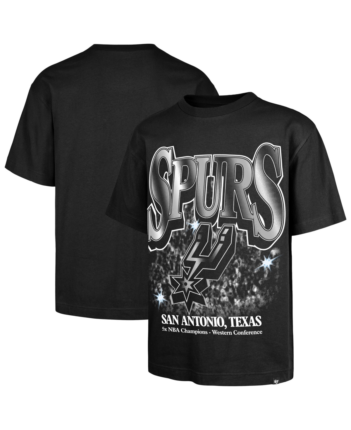 '47 Brand Men's Black San Antonio Spurs Past Champs Collection Flashbulb Foundation T-Shirt