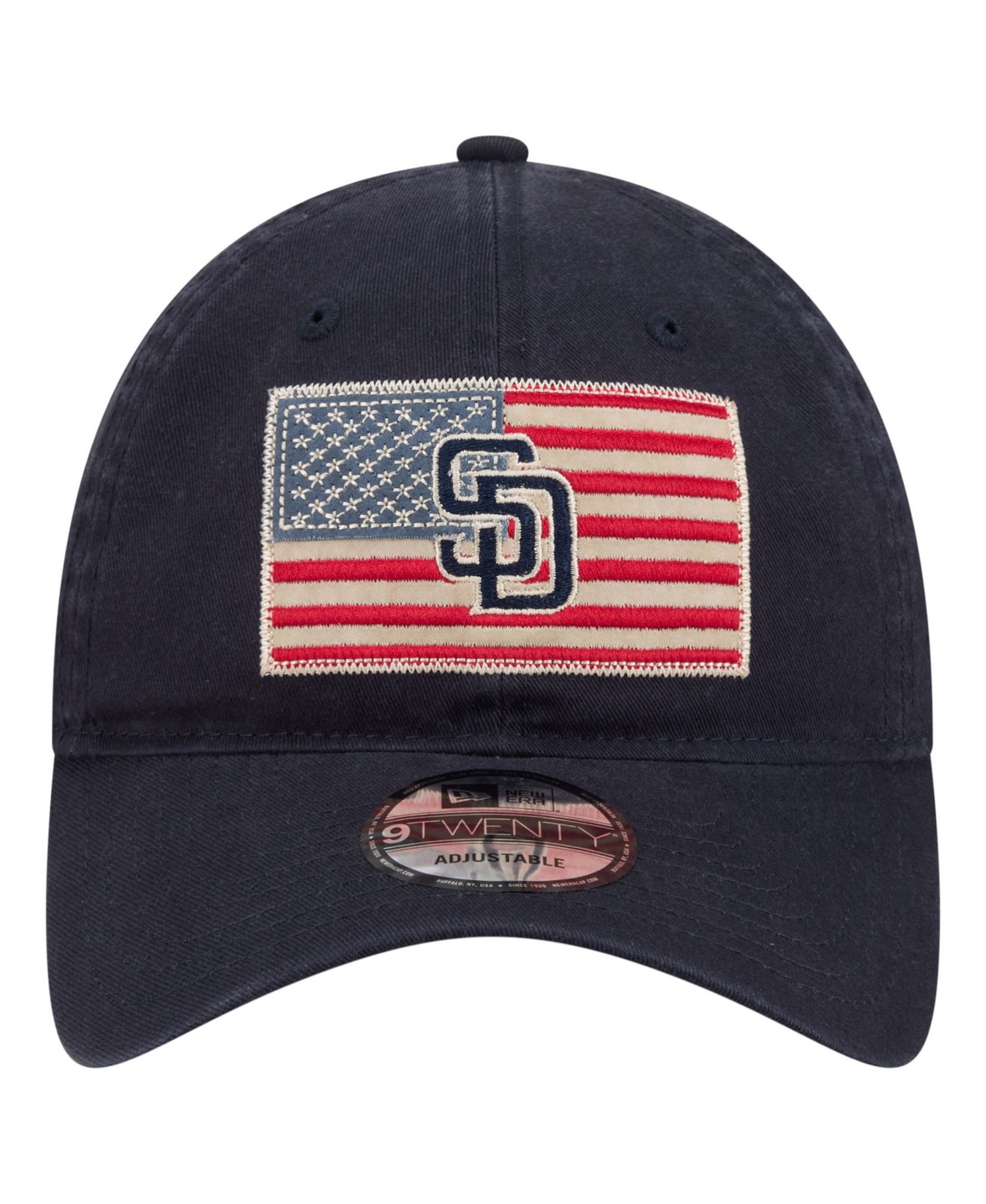 Men's Navy San Diego Padres Americana Flag 9TWENTY Adjustable Hat