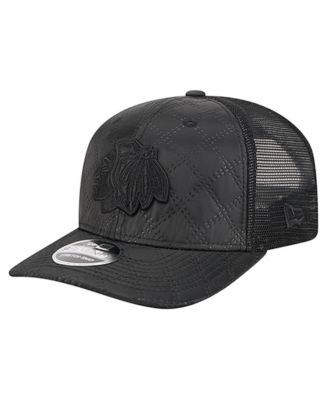 Men's Black Chicago Blackhawks Quilted 9SEVENTY Adjustable Trucker Hat