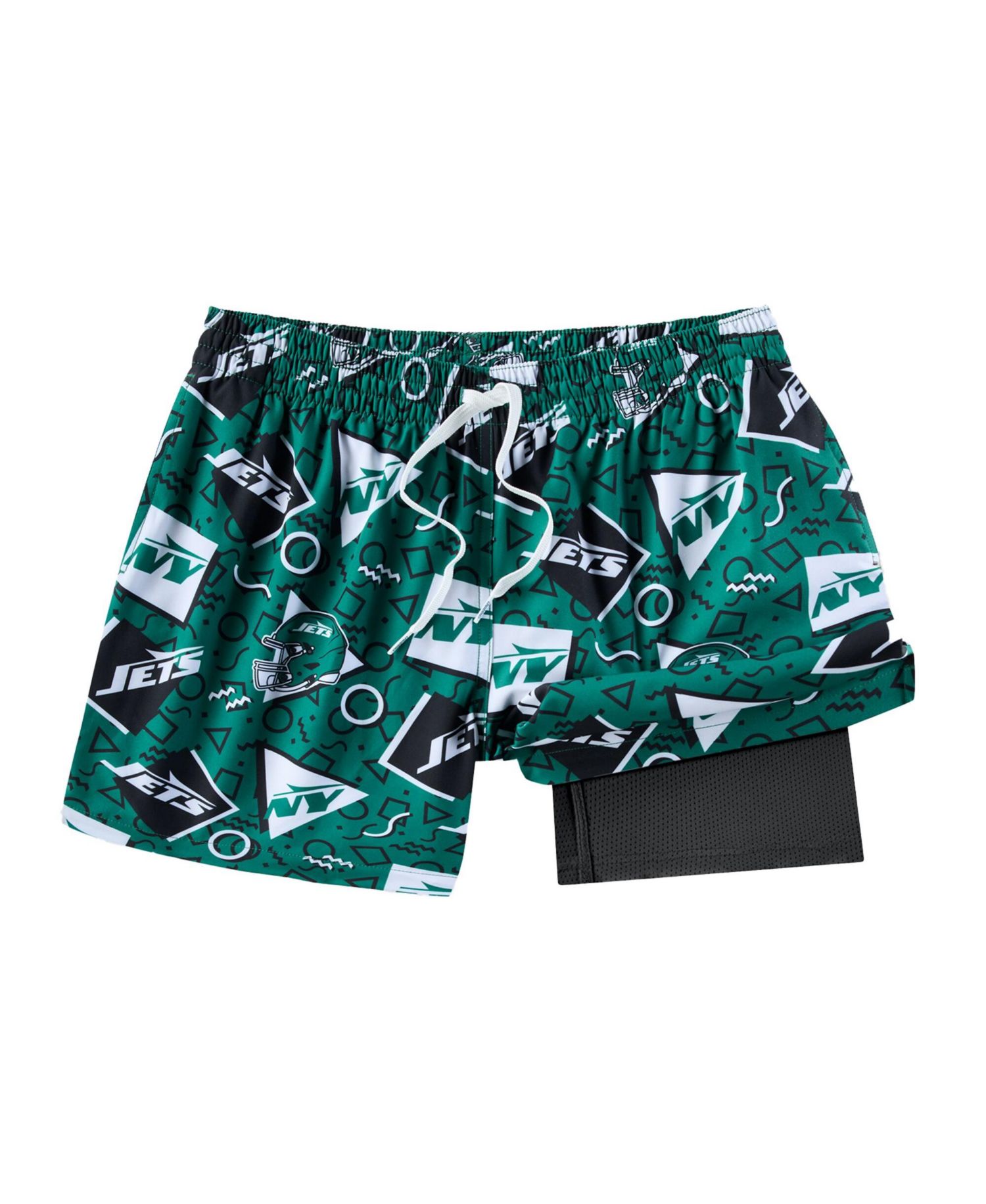 Men's Green New York Jets Game Day Fit Classic Lined Swim Trunks