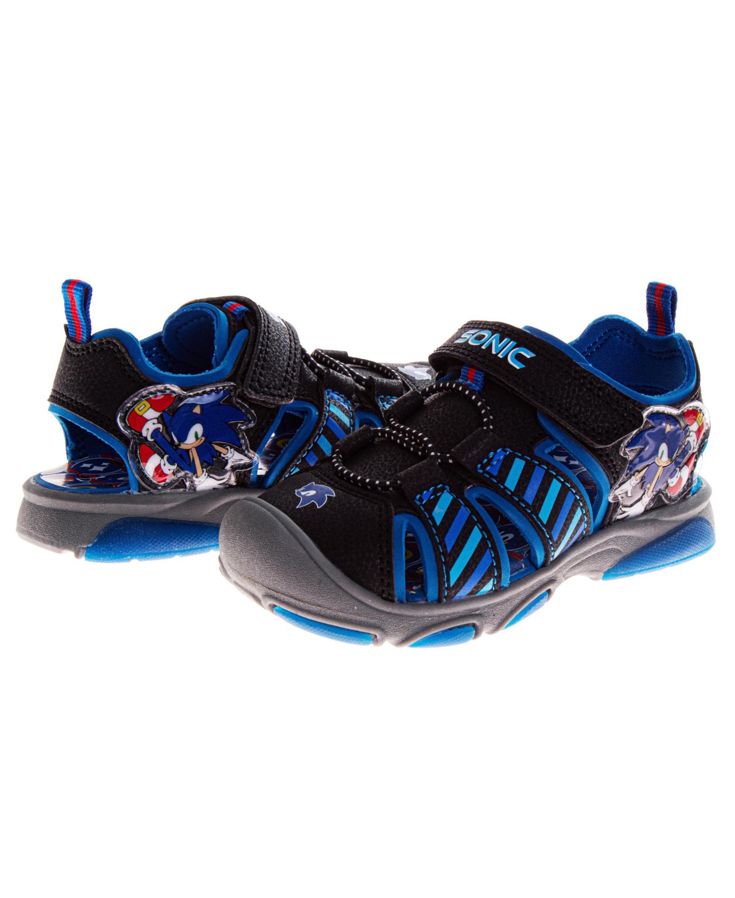 Сандалии Sonic The Hedgehog Nickelodeon Sega Hook and Loop Sport Sandals with Tails для мальчиков, цвет: Синий / Чёрный — фото 8