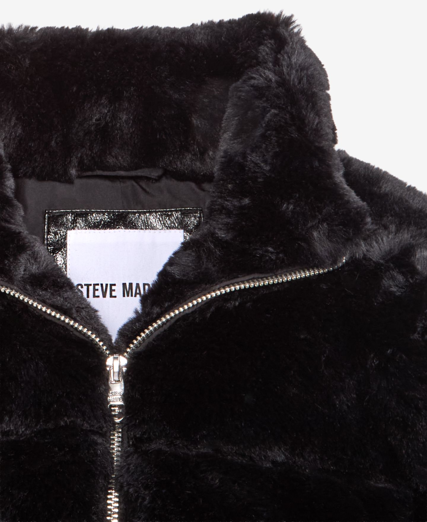 Куртка Steve Madden Faux Fur Puffer для девочек, цвет: Чёрный — фото 7
