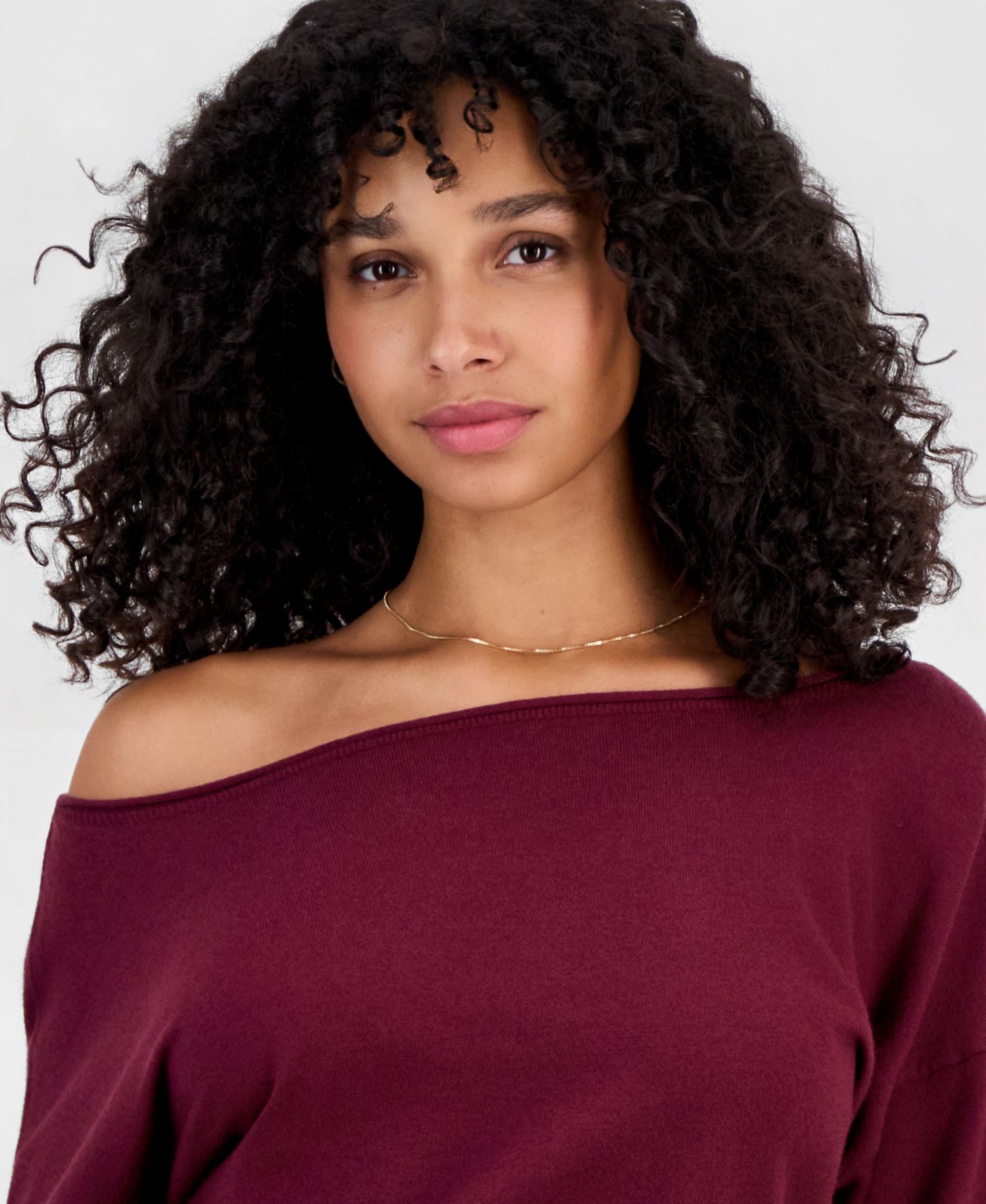 Juniors' Roll-Neck Slouchy Sweater