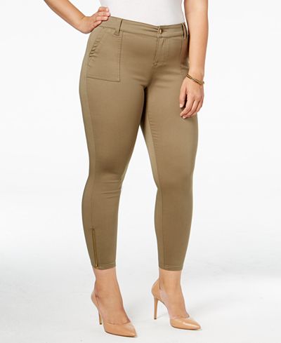 Body Sculpt by Celebrity Pink Trendy Plus Size The Slimmer Ankle-Zip Skinny Jeans