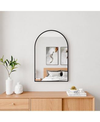 36" x 24" Arched Wall Mirror, Arch-Shaped Bathroom Vanity Mirror with Aluminum Alloy Frame