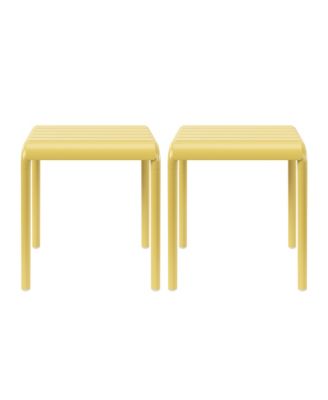 Plastic Modern Outdoor Patio Accent Side Tables (Set of 2)