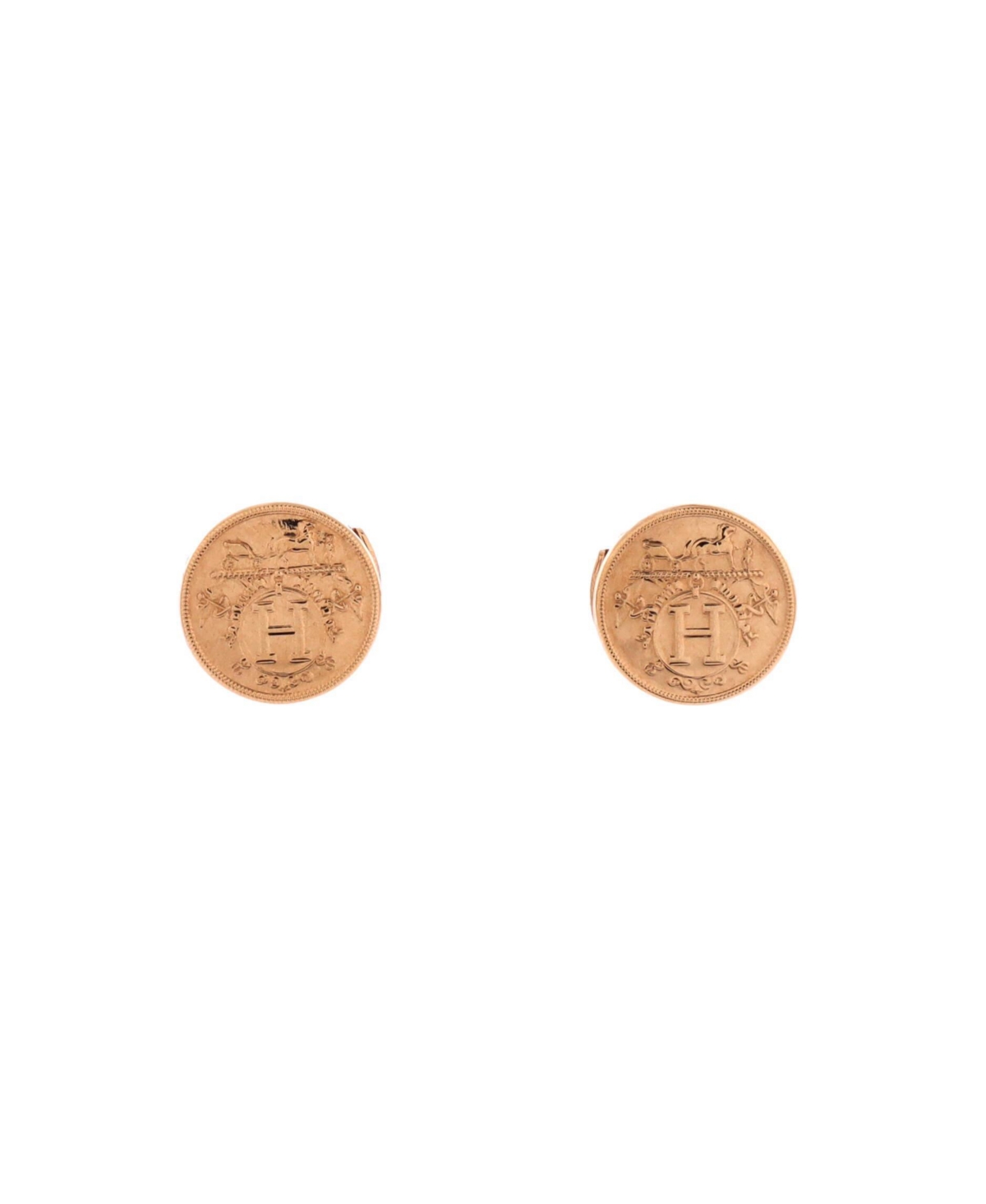 Pre-Owned HERMES Ex-Libris Stud Earrings