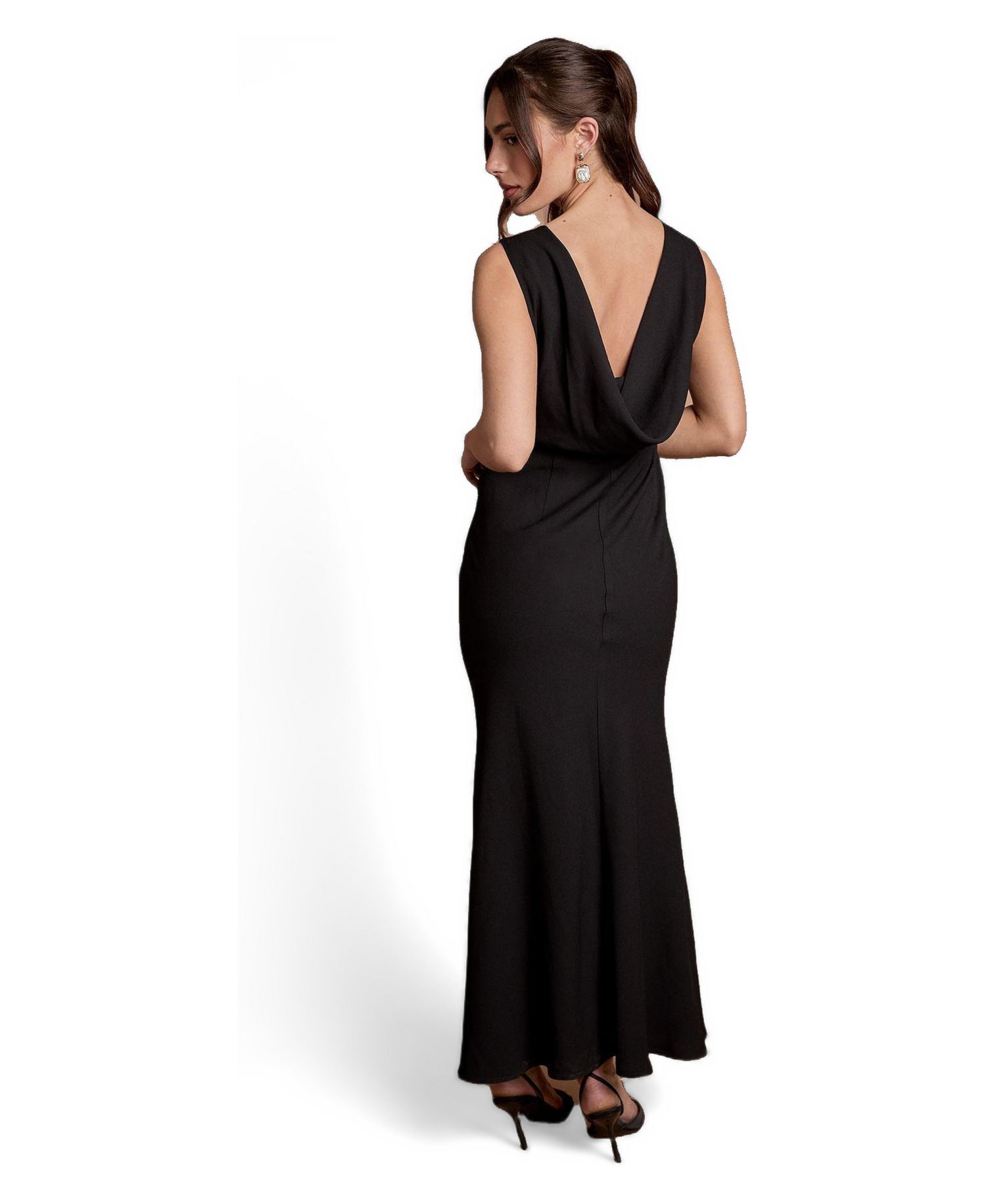 Women's Petite Cowl Back Maxi Dress