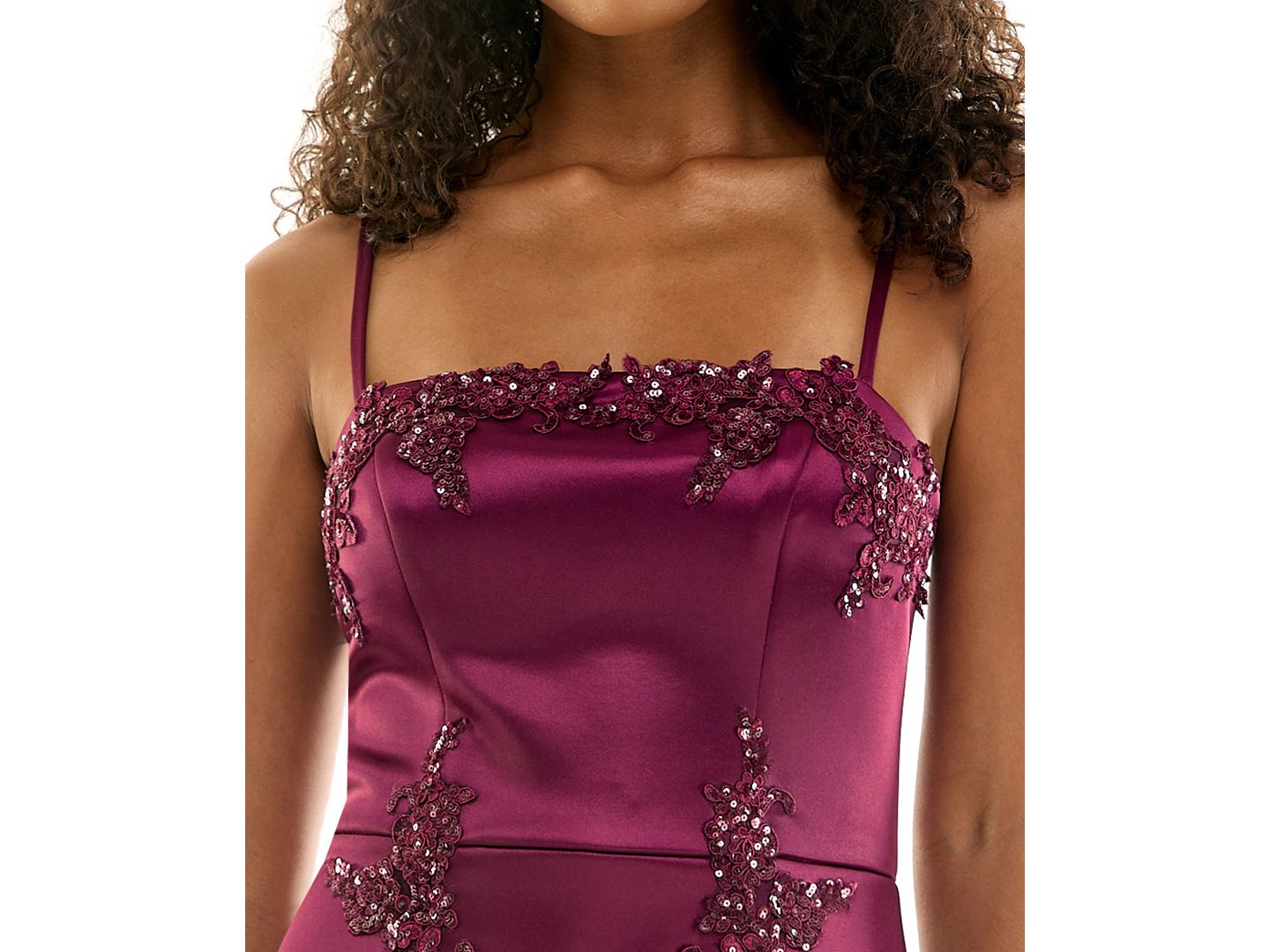 Женское платье SENI & CADE Juniors' Embroidered Sequin Applique A-Line Mini, цвет: Мерло — фото 4