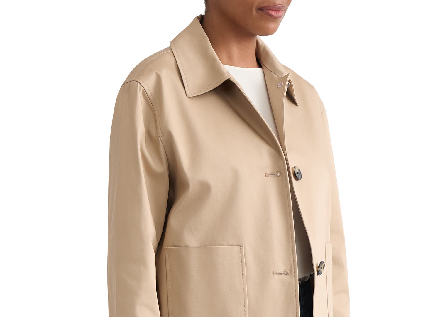 Petite Notch Collar Three-Button Front Jacket