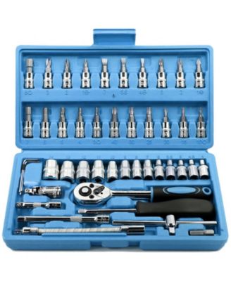 Socket Ratchet Wrench Set Bit Metric Extension Bar Auto Repairing Household