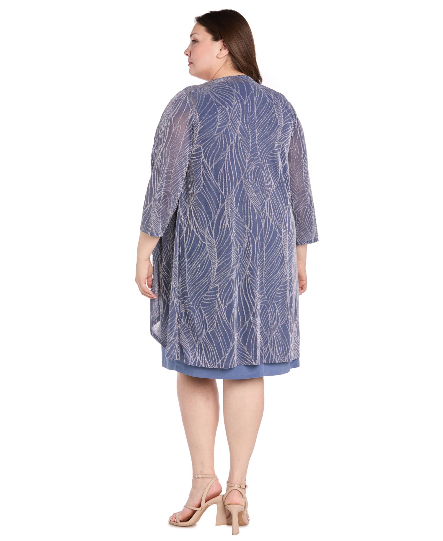 Plus Size Ruffle Knit Dress & Jacket, 2-Piece Set