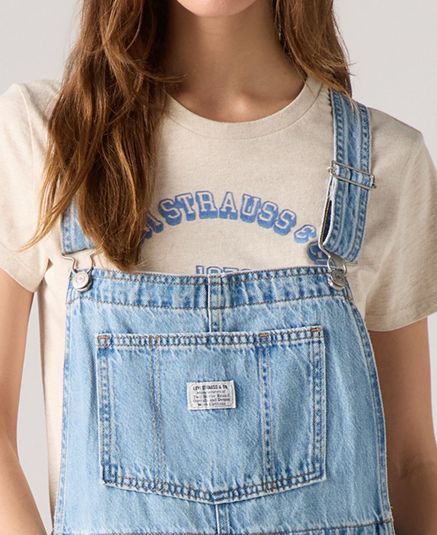 Женские комбинезоны Levi's Vintage-Inspired Square Neck Adjustable Straps Shortalls, цвет: I Will — фото 3