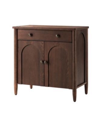 Wesley 28"W 1-Drawer 2 Arched Door End Table with Built-In Power Outlet