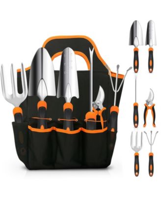 Gardening Tool Set Stainless Steel Heavy Duty Rubber Grip Tote Bag