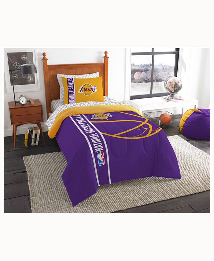 Los Angeles Lakers 5 Piece Twin Bed, Lakers Twin Bedding Set