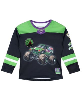 Little Girls 12- 5 Mesh Pullover Graphic Hockey Jersey Top
