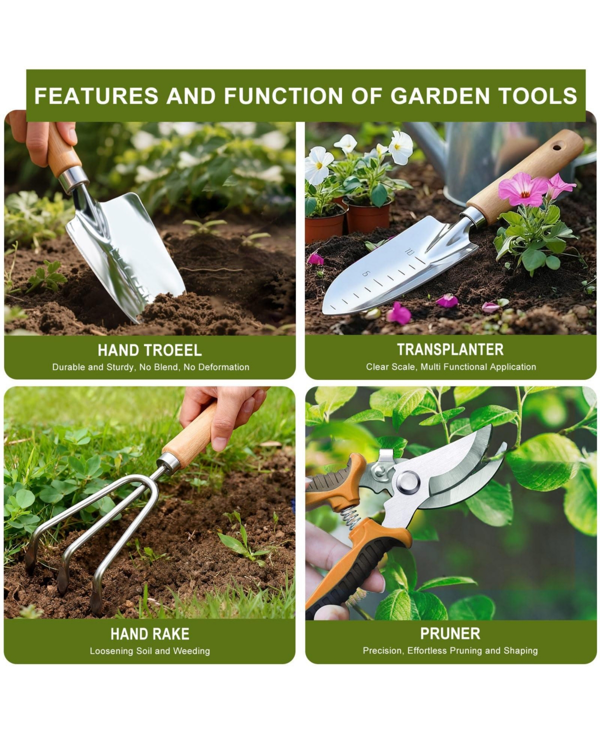 Xdovet Gardening Tools Set Hand Spades Stainless Steel Kit