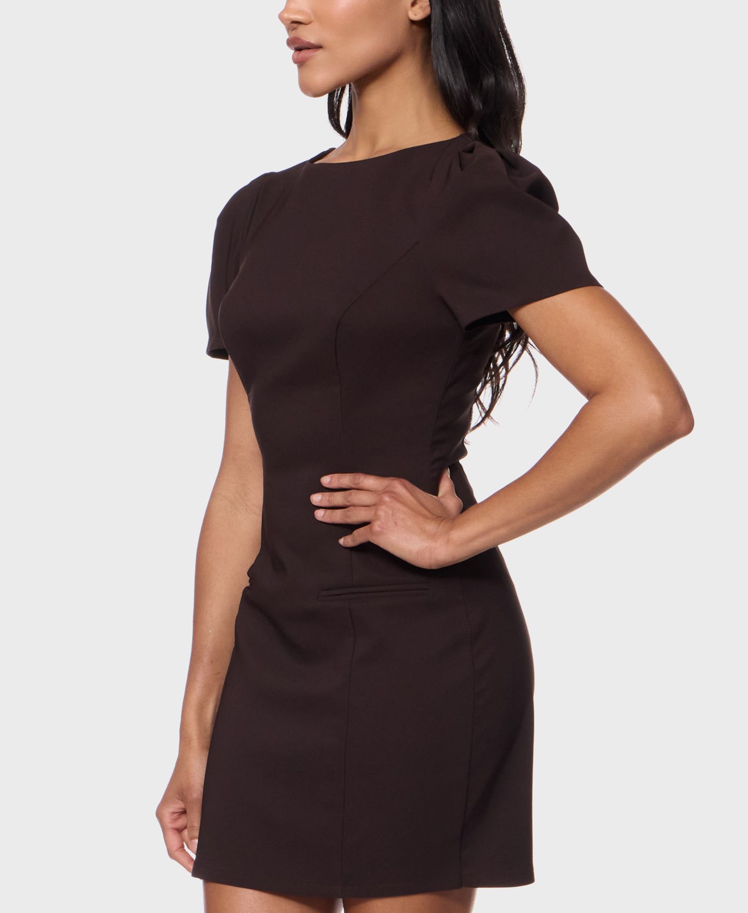 Juniors' Tailored Short-Sleeve Sheath Dress