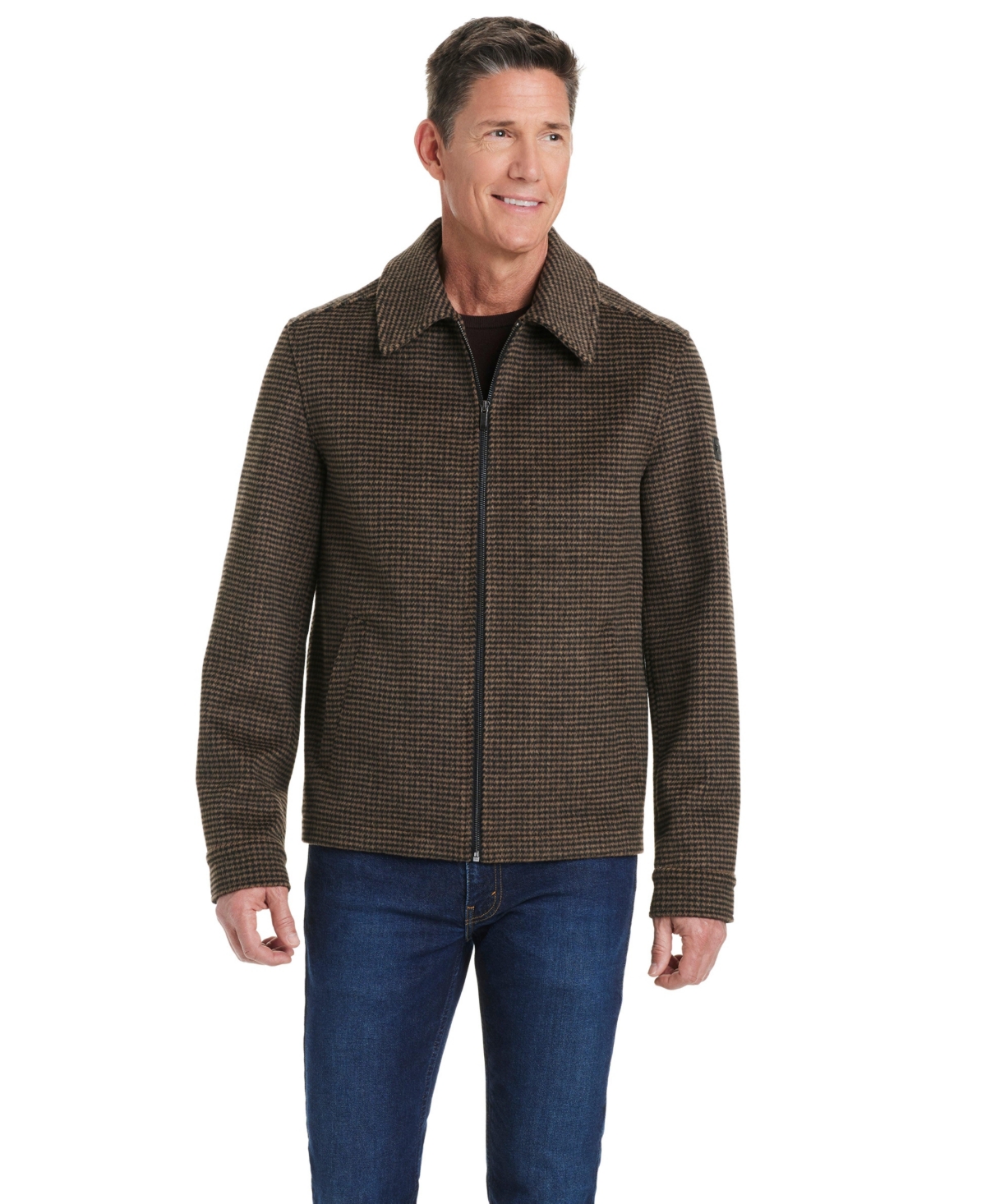 Vince Camuto Men's Men s Zip Front Faux Wool Jacket