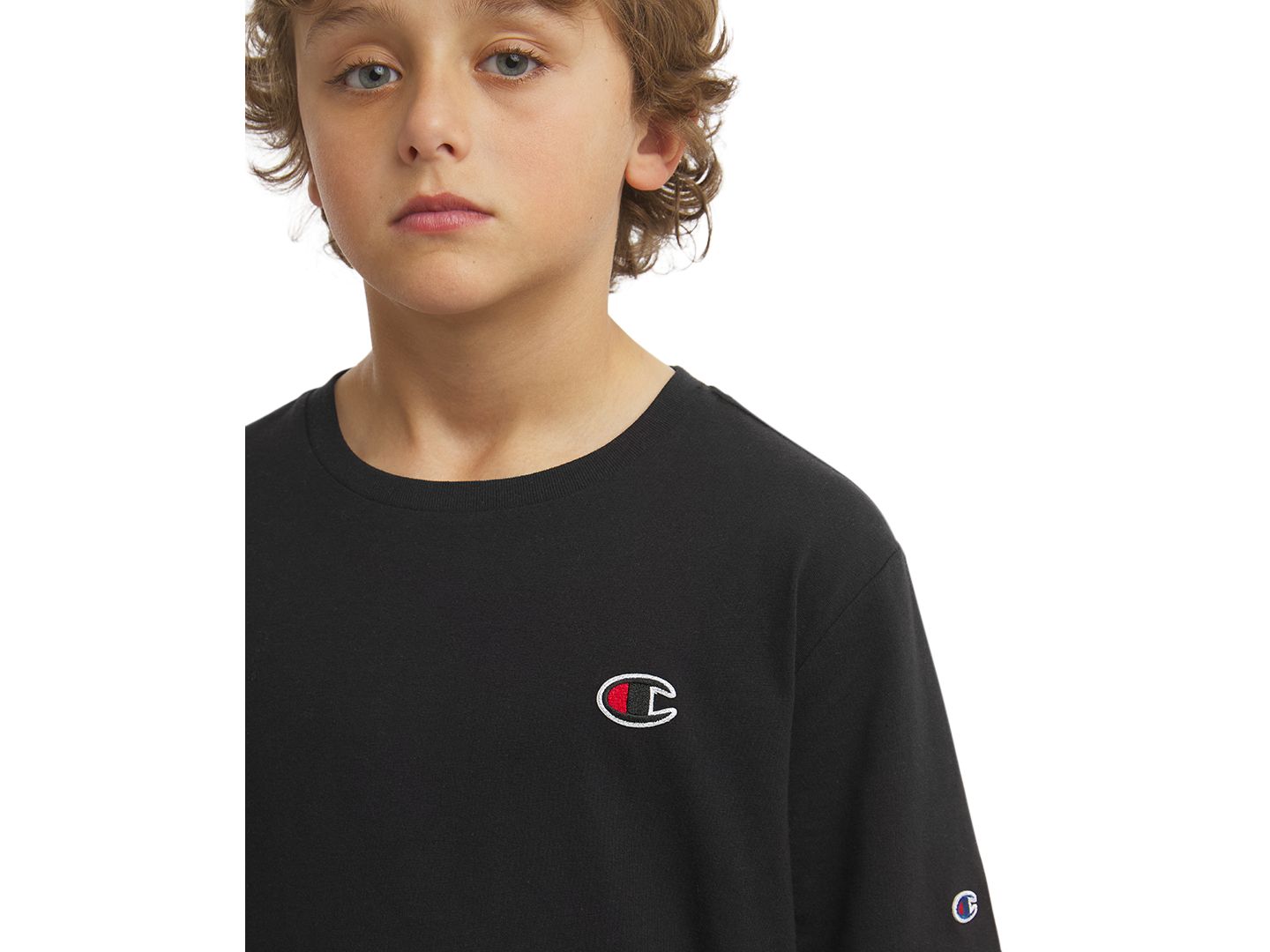 Футболка Champion C-Patch Logo Short-Sleeve T-Shirt для мальчиков, цвет: Чёрный — фото 3