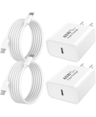 40W USB C Fast Charger with 6FT Type C Cable Compatible for iPhone 17, 17 Pro, 17 Pro Max, 16, 15 Series, 2 Pack