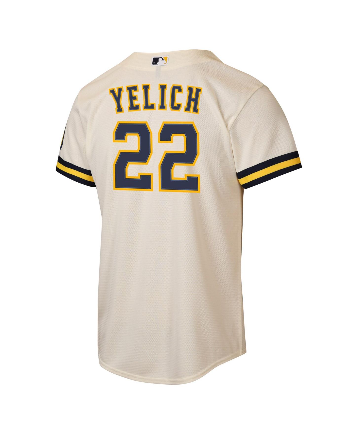 Детский топ Nike Christian Yelich Cream Milwaukee Brewers Home Stadium Jersey — фото 2
