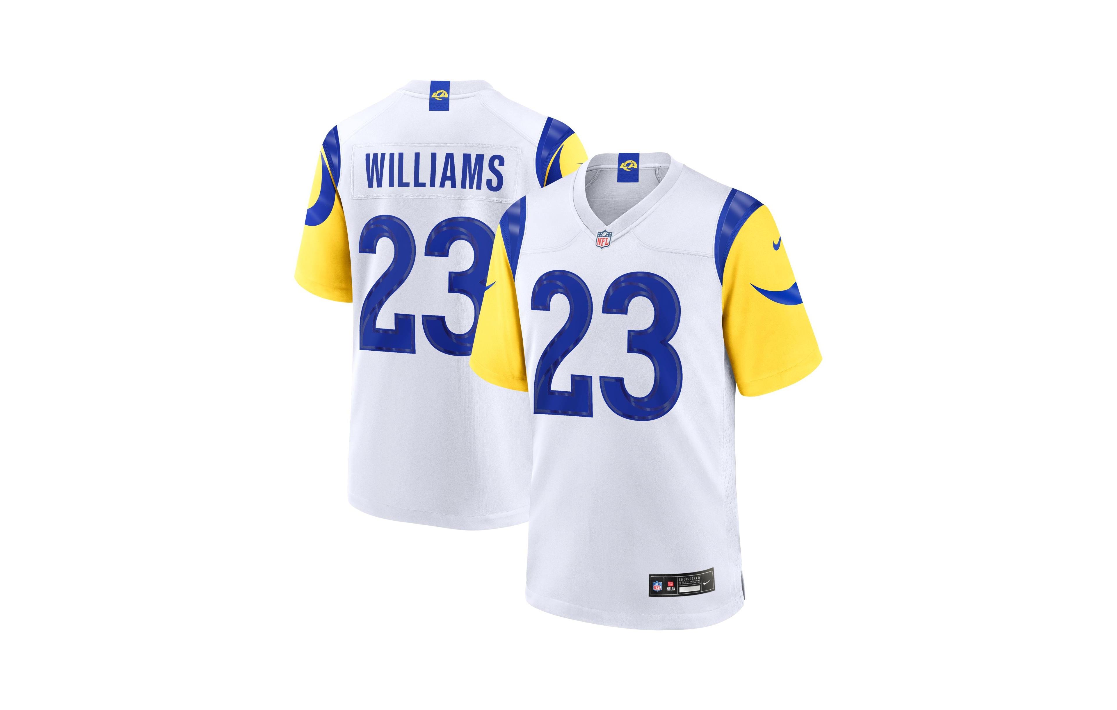Nike Men's Kyren Williams White Los Angeles Rams Game Player Jersey
