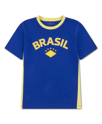 Big Boys and Girls Royal Brazil National Team Jersey T-Shirt