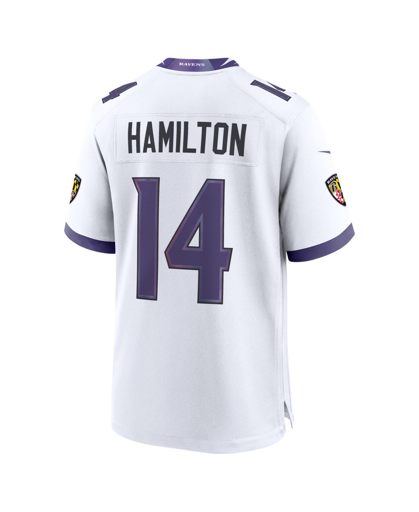 Мужской топ Nike Kyle Hamilton White Baltimore Ravens Game Jersey — фото 2