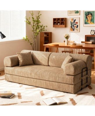 78.74'' Wide Boucle Convertible Sleeper Sofa Bed, 3 Seater, Daybed