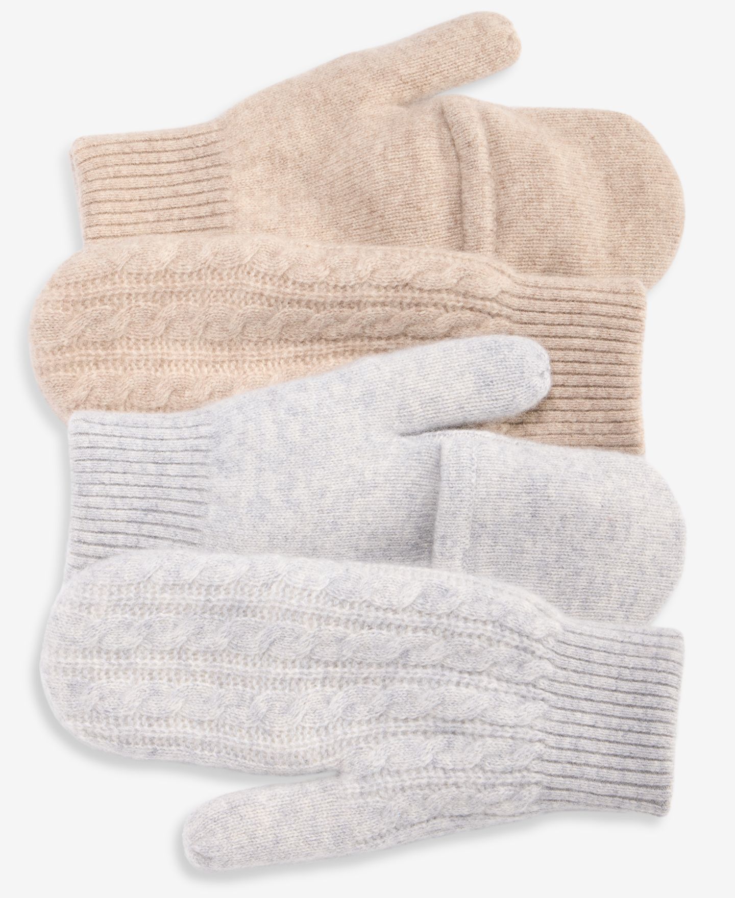 Женские перчатки Charter Club Solid Cashmere Nordic Mittens, цвет: Ледяной меланжевый — фото 4