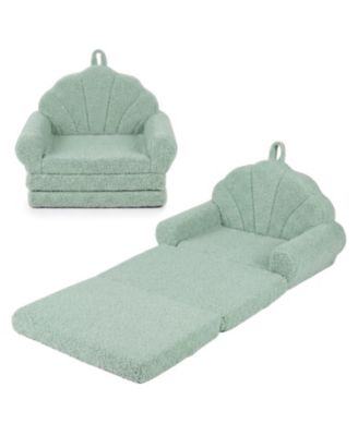 2-in-1 Convertible Kids Sofa Chair with Fold-Out Toddler Bed