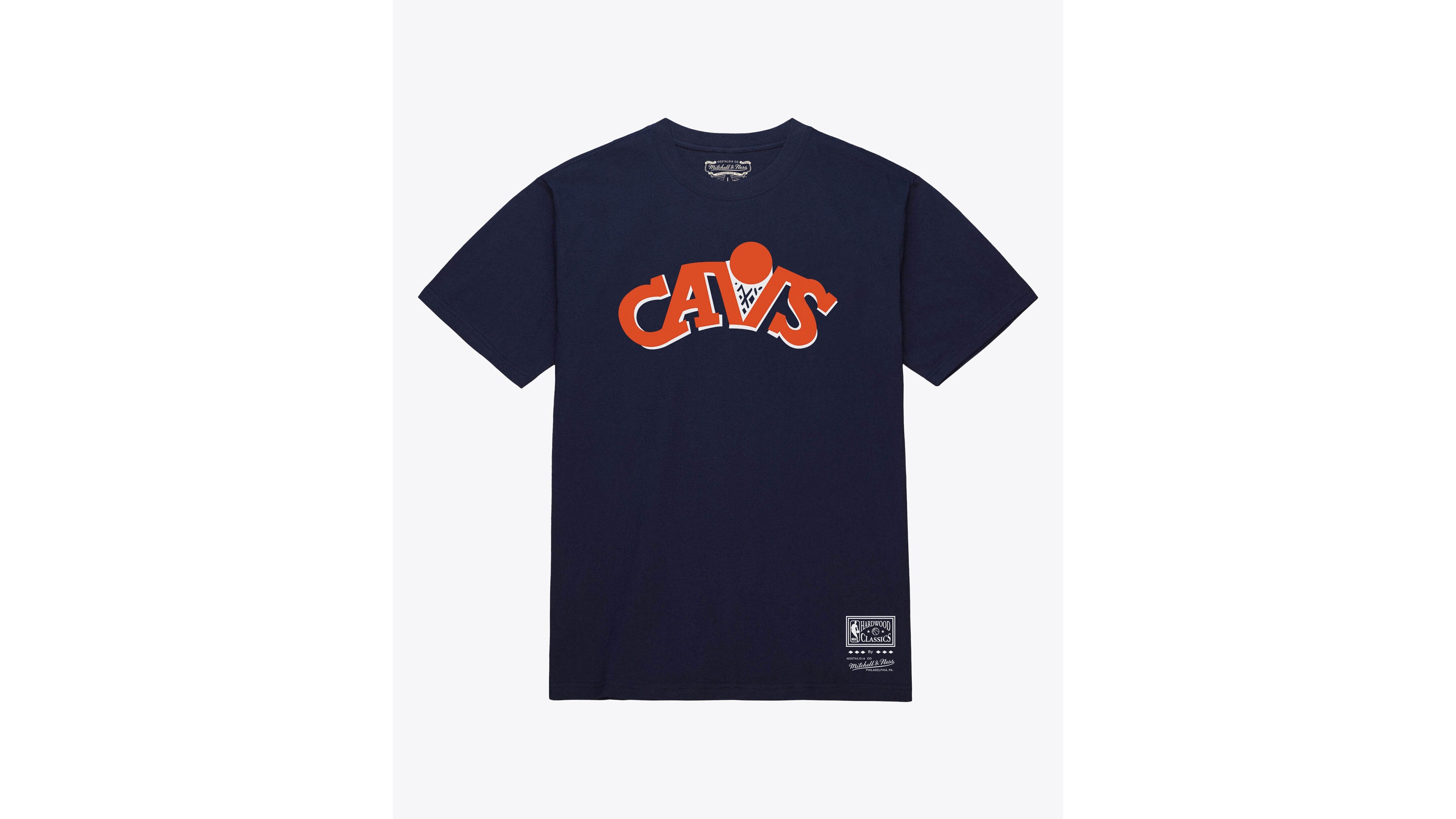 Mitchell & Ness Men's and Women's Navy Cleveland Cavaliers Hardwood Classics Arch T-Shirt
