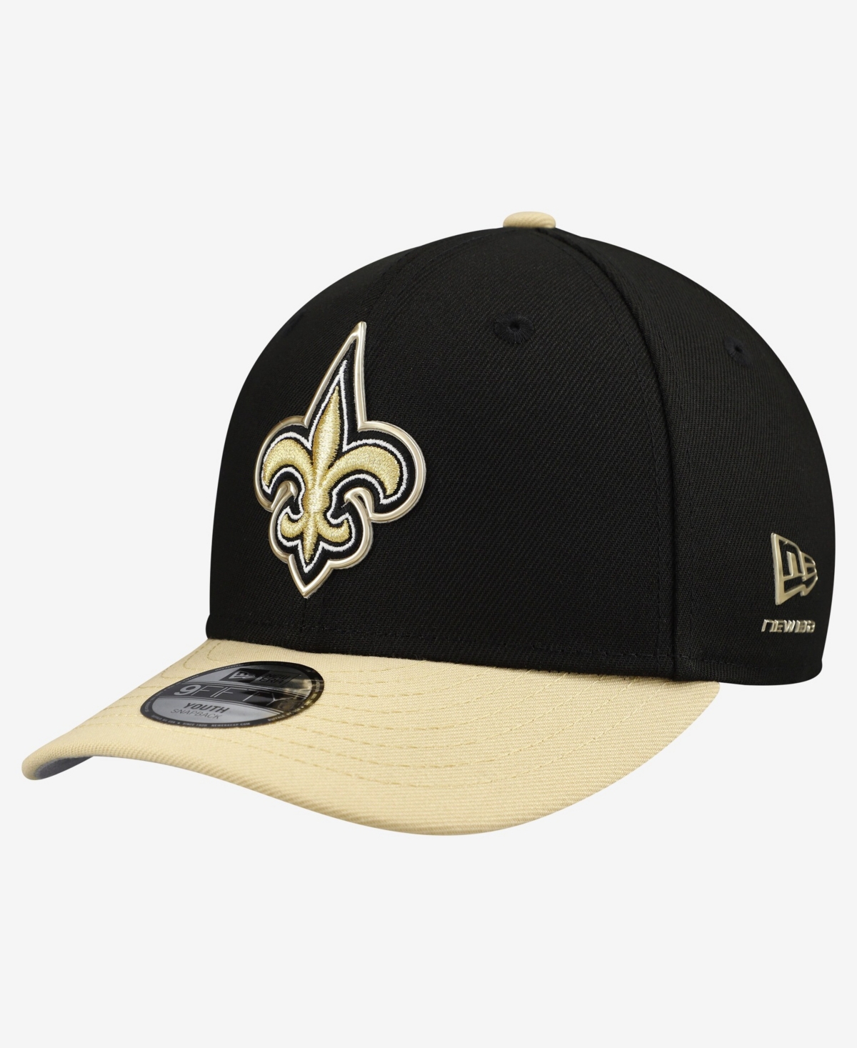 New Era Big Boys and Girls Black/Gold New Orleans Saints 2026 Nfl Draft Pre-Curved 9FIFTY Snapback Hat