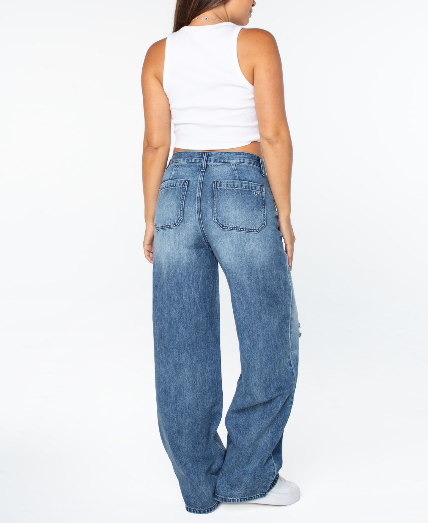 Женские джинсы Celebrity Pink Juniors' Mid-Rise V-Waist Wide-Leg Baggy, цвет: Nuvellu — фото 5