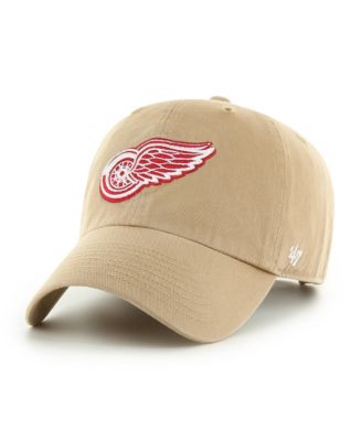 Men's Khaki Detroit Red Wings Logo Clean Up Adjustable Hat