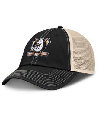 Men's Black/Natural Anaheim Ducks Rival Trucker Adjustable Hat