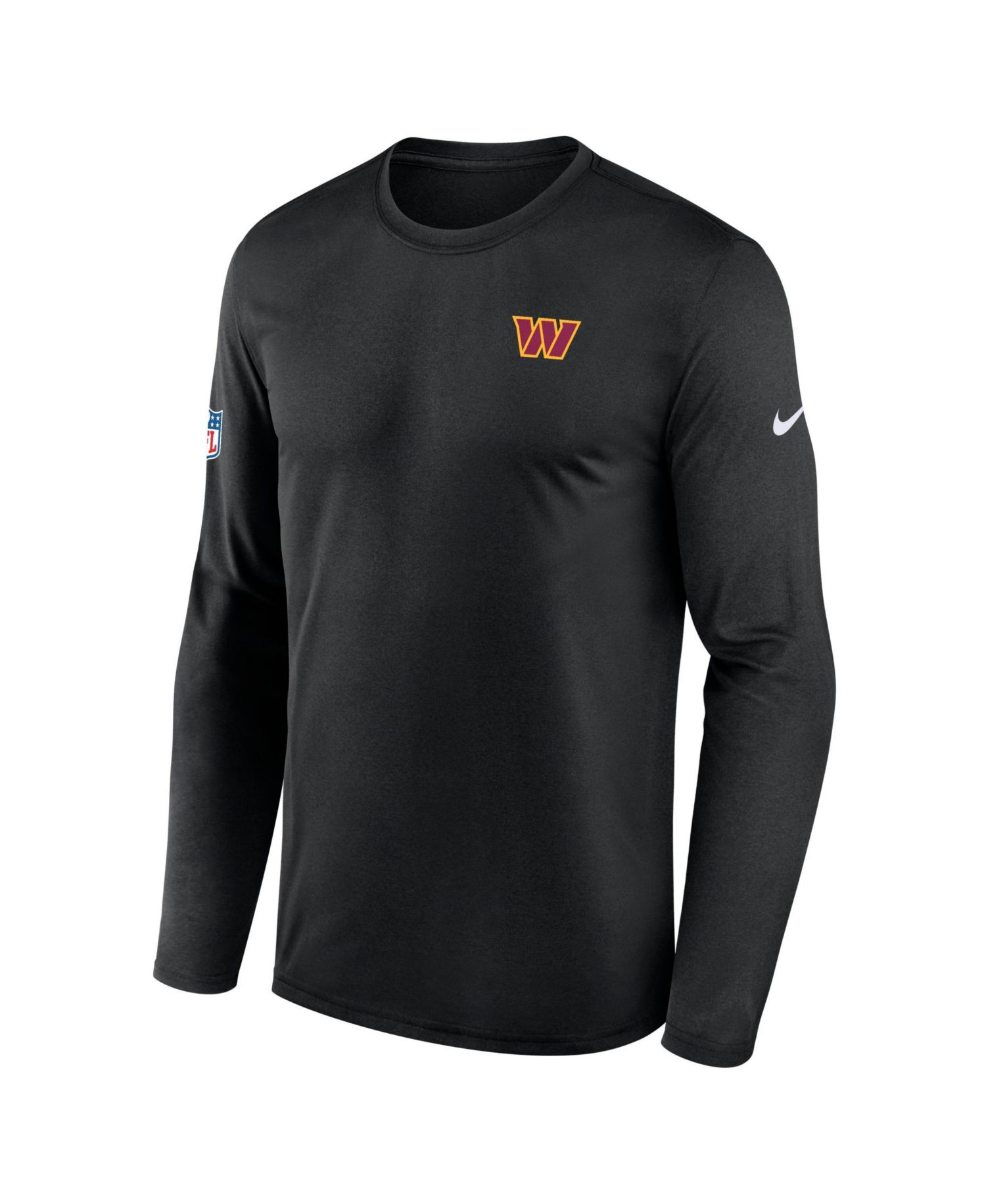 Men's Black Washington Commanders Sideline Small Logo Legend Dri-FIT Long Sleeve T-Shirt